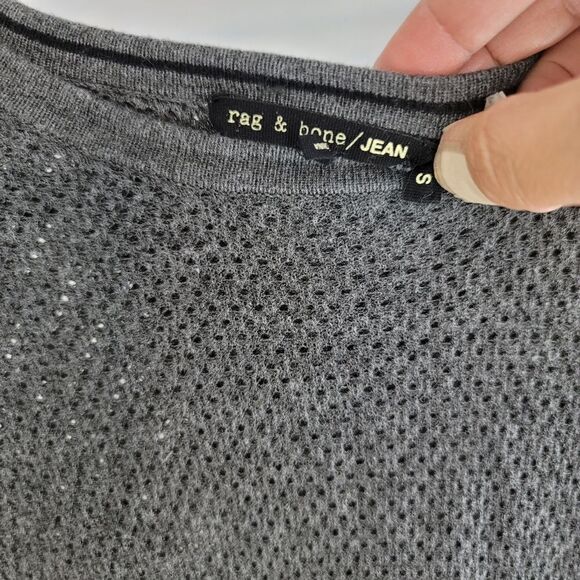Rag and Bone jean gray open knit sweater - Picture 4 of 8